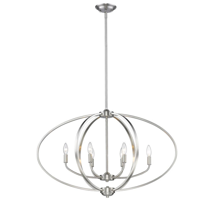Golden 3167-LP PW Six Light Linear Pendant, Pewter