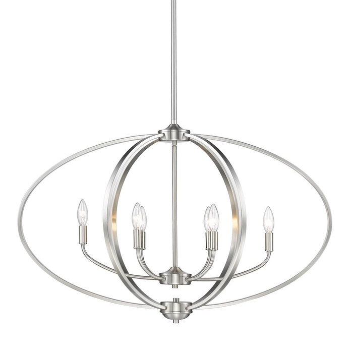 Golden 3167-LP PW Six Light Linear Pendant, Pewter