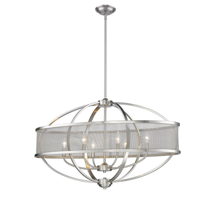 Golden 3167-LP PW-PW Six Light Linear Pendant, Pewter