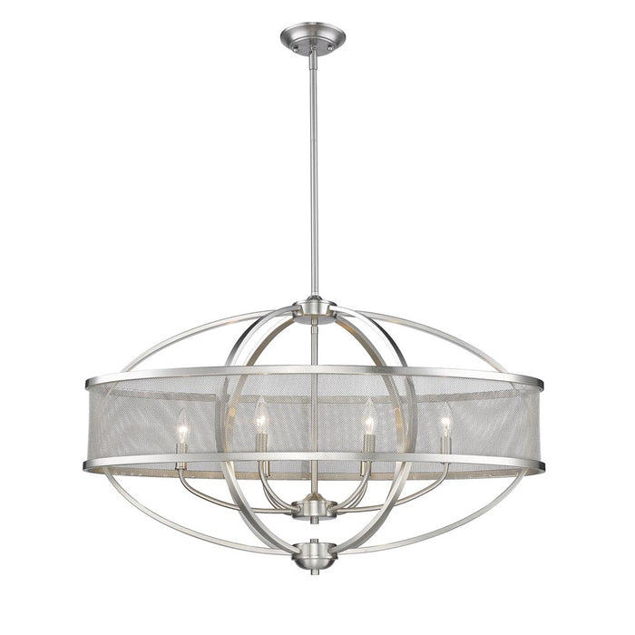 Golden 3167-LP PW-PW Six Light Linear Pendant, Pewter