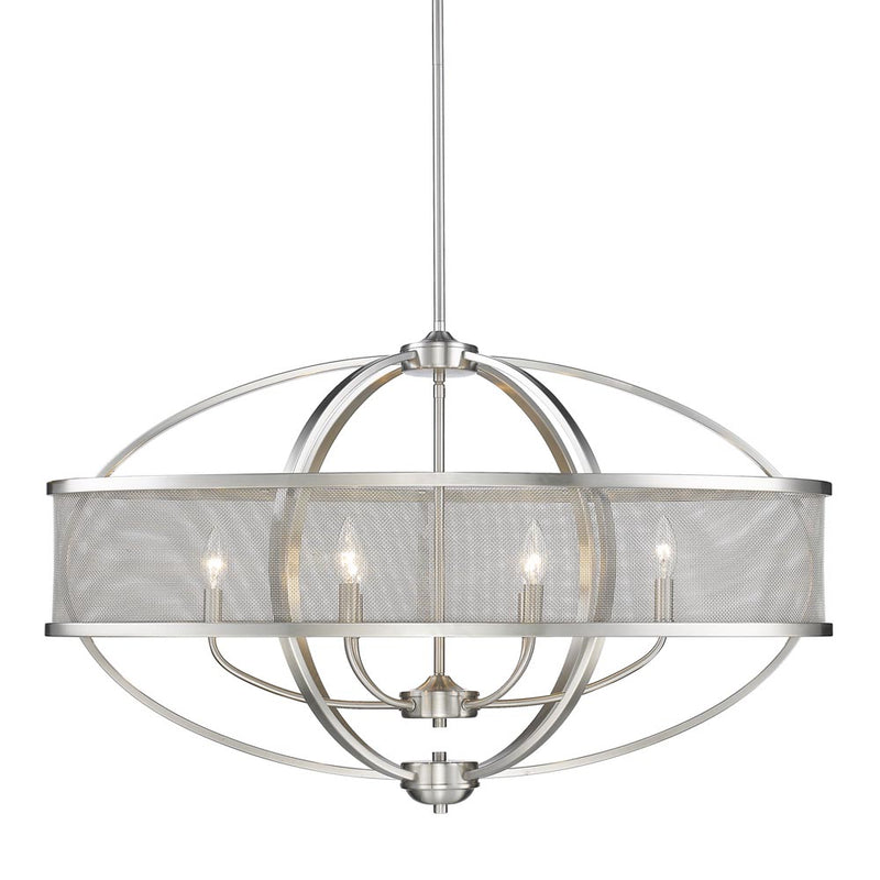 Golden 3167-LP PW-PW Six Light Linear Pendant, Pewter