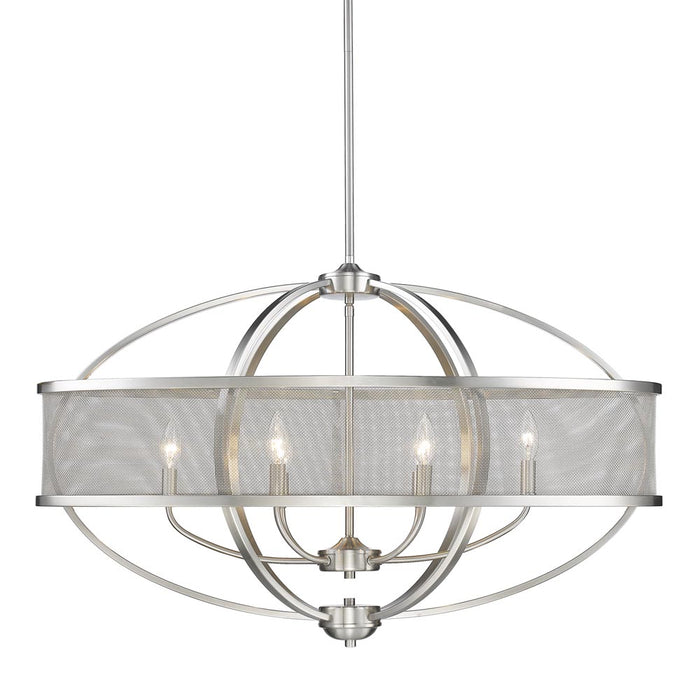 Golden 3167-LP PW-PW Six Light Linear Pendant, Pewter