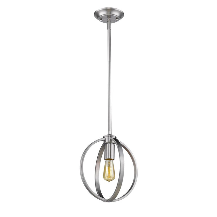 Golden 3167-M1L PW One Light Mini Pendant, Pewter