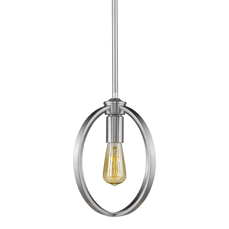 Golden 3167-M1L PW One Light Mini Pendant, Pewter