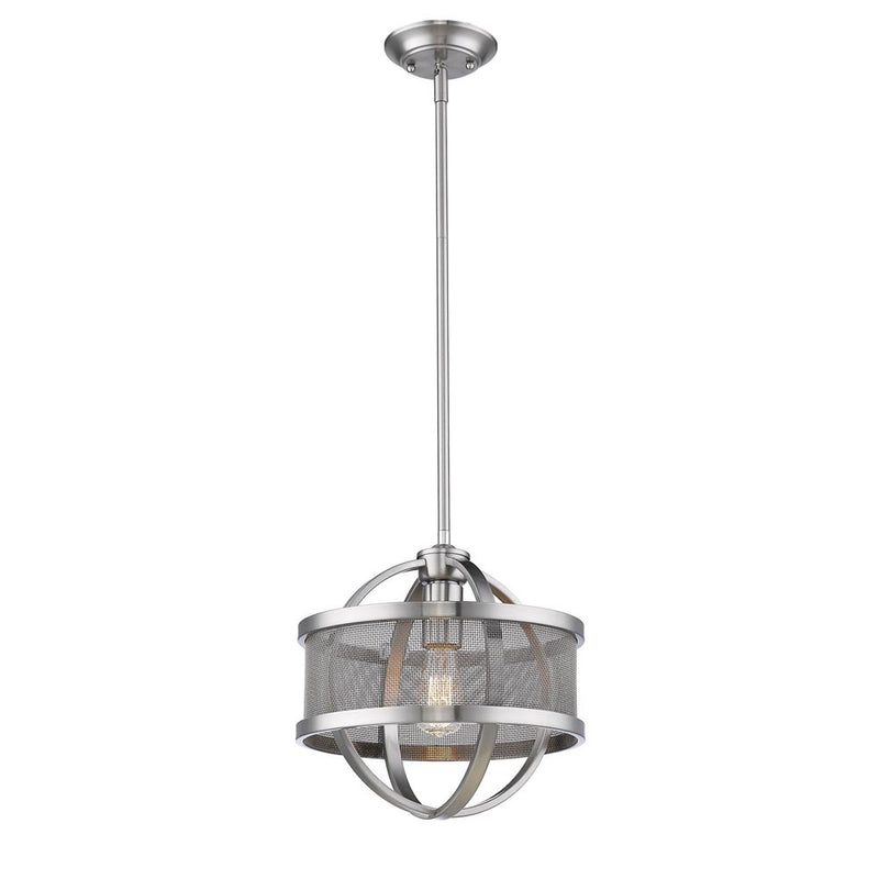 Golden 3167-M1L PW-PW One Light Mini Pendant, Pewter