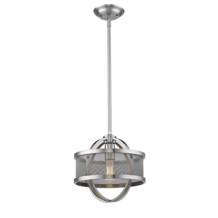 Golden 3167-M1L PW-PW One Light Mini Pendant, Pewter