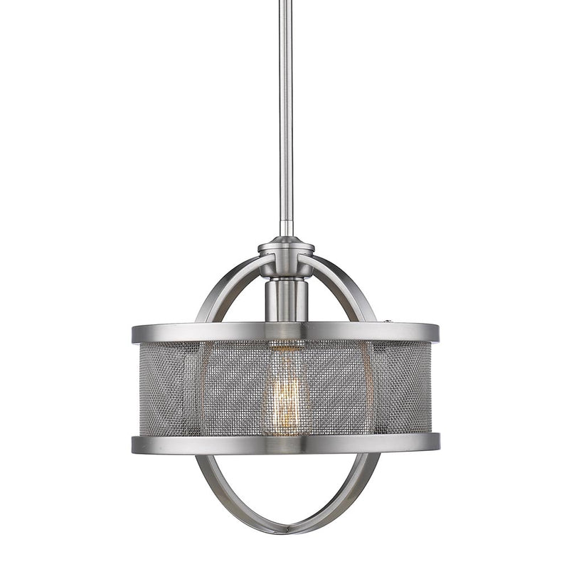 Golden 3167-M1L PW-PW One Light Mini Pendant, Pewter