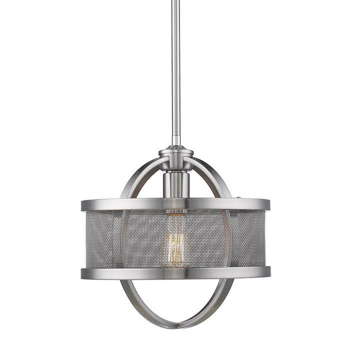 Golden 3167-M1L PW-PW One Light Mini Pendant, Pewter