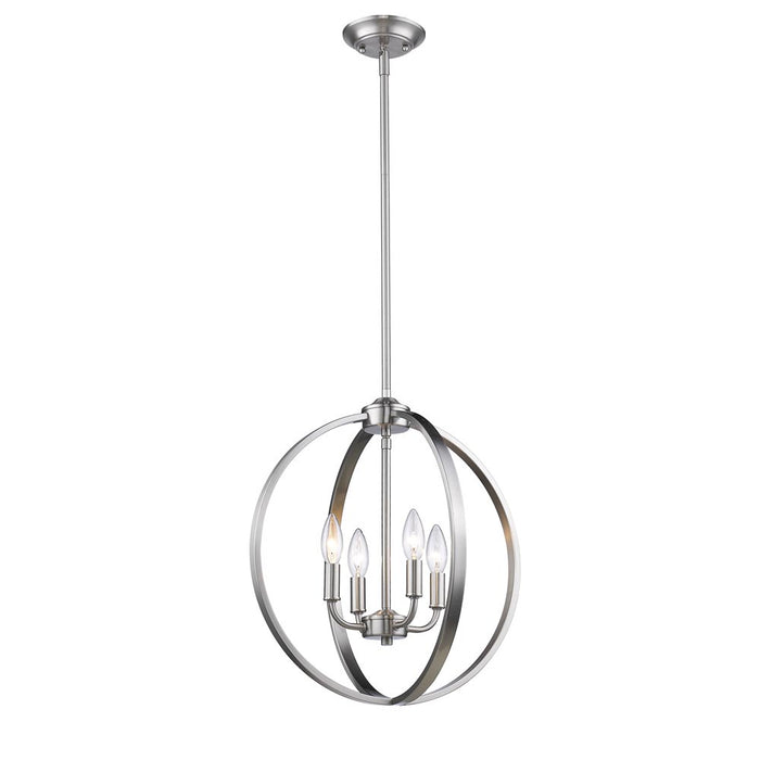 Golden 3167-4P PW Four Light Chandelier, Pewter