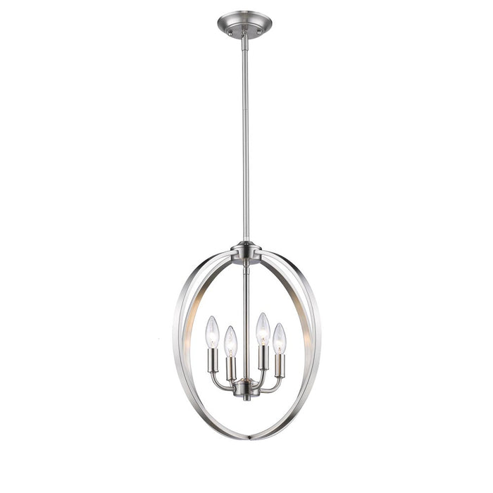 Golden 3167-4P PW Four Light Chandelier, Pewter
