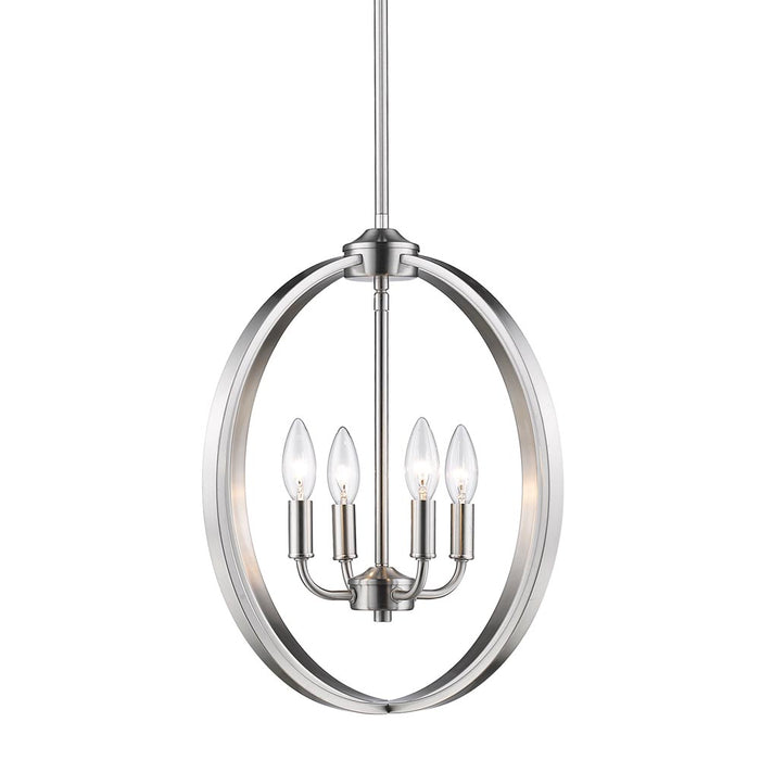 Golden 3167-4P PW Four Light Chandelier, Pewter
