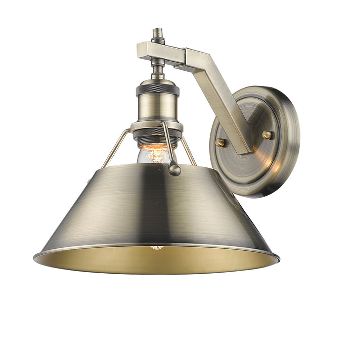 Golden 3306-1W AB-AB One Light Wall Sconce, Aged Brass