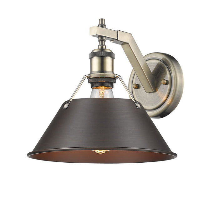 Golden 3306-1W AB-RBZ One Light Wall Sconce, Aged Brass