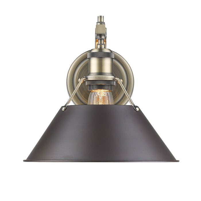 Golden 3306-1W AB-RBZ One Light Wall Sconce, Aged Brass