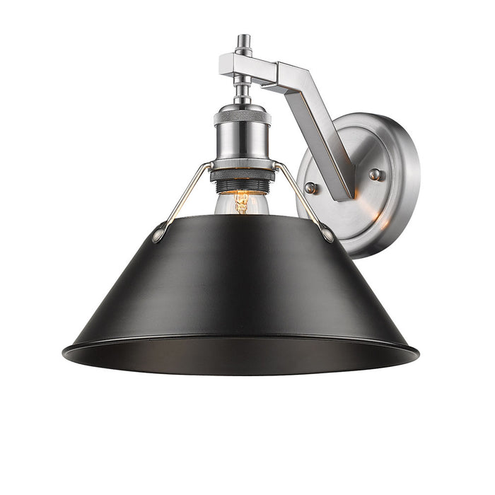 Golden 3306-1W PW-BLK One Light Wall Sconce, Pewter