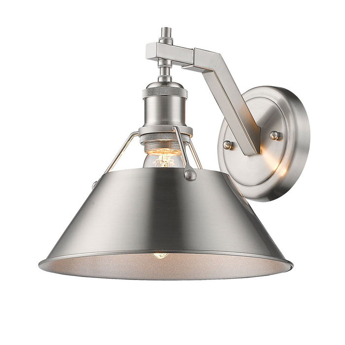 Golden 3306-1W PW-PW One Light Wall Sconce, Pewter