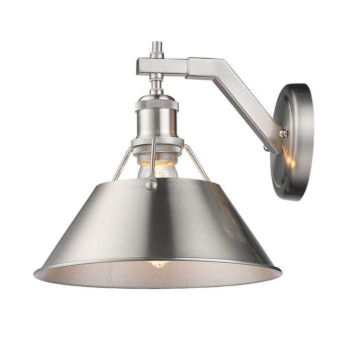Golden 3306-1W PW-PW One Light Wall Sconce, Pewter
