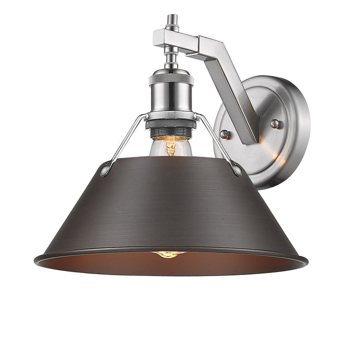 Golden 3306-1W PW-RBZ One Light Wall Sconce, Pewter