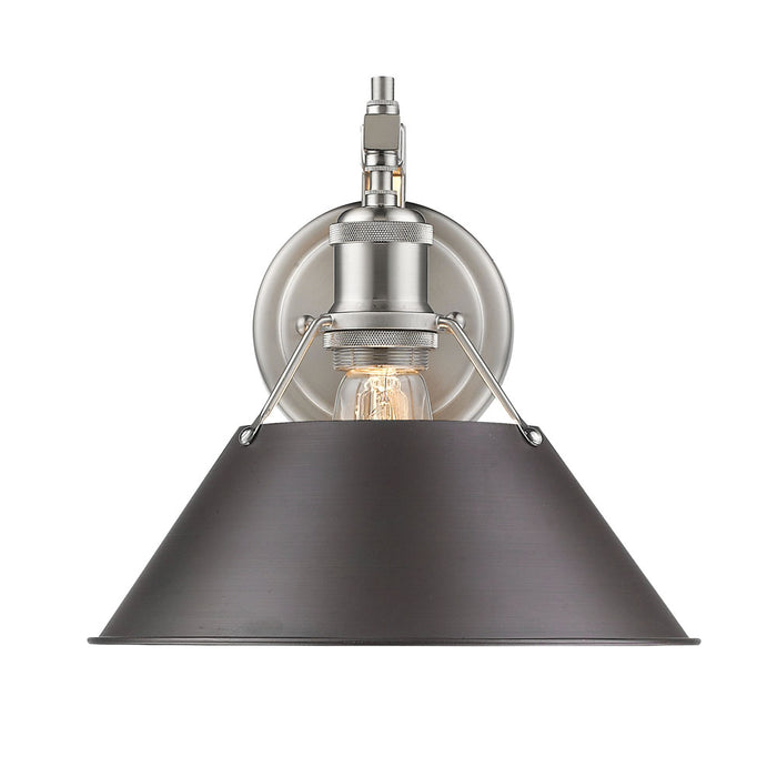 Golden 3306-1W PW-RBZ One Light Wall Sconce, Pewter