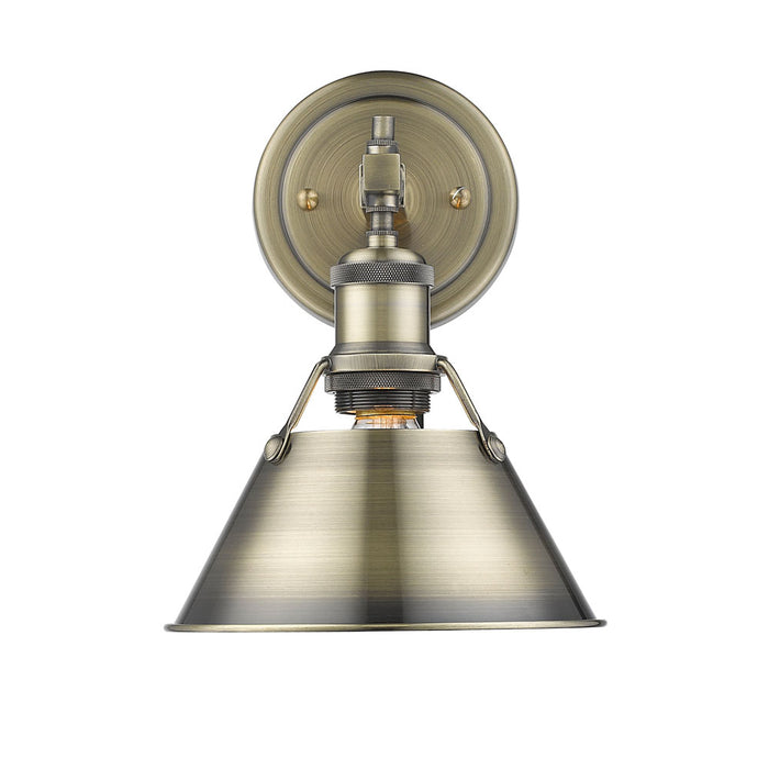 Golden 3306-BA1 AB-AB One Light Bath Vanity, Aged Brass