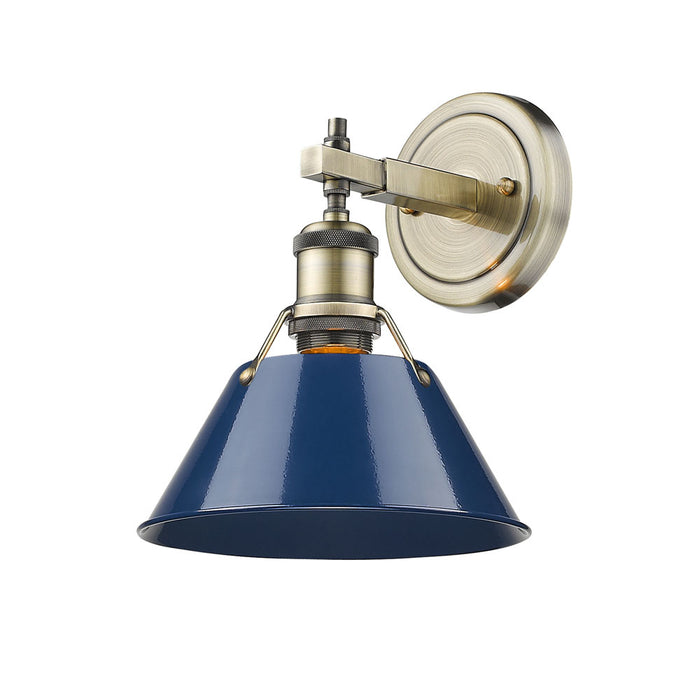 Golden 3306-BA1 AB-NVY One Light Bath Vanity, Aged Brass