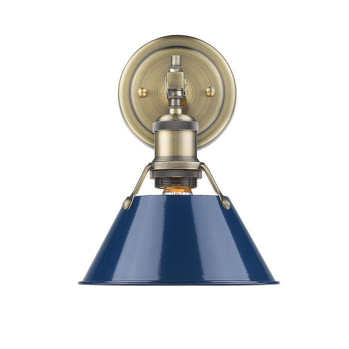 Golden 3306-BA1 AB-NVY One Light Bath Vanity, Aged Brass