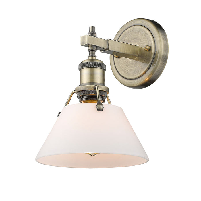 Golden 3306-BA1 AB-OP One Light Bath Vanity, Aged Brass