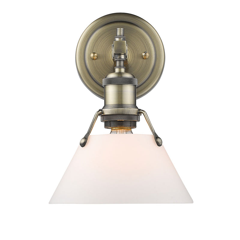Golden 3306-BA1 AB-OP One Light Bath Vanity, Aged Brass