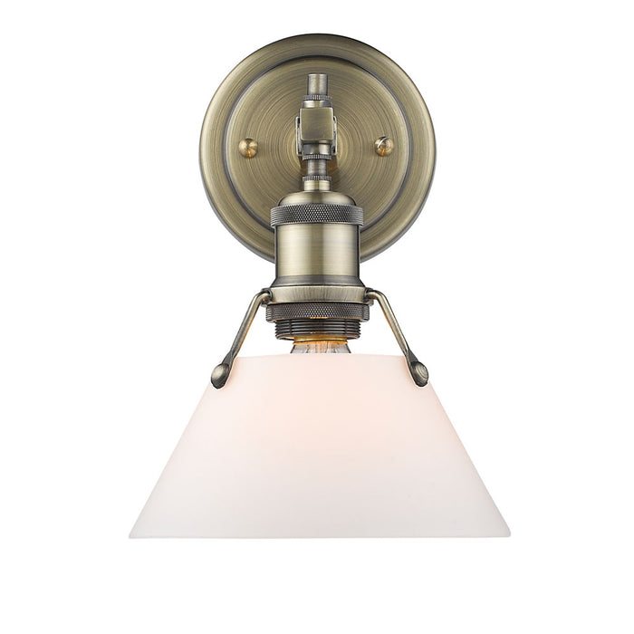 Golden 3306-BA1 AB-OP One Light Bath Vanity, Aged Brass