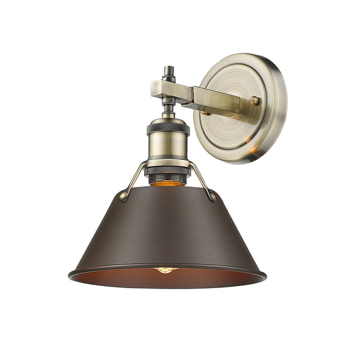 Golden 3306-BA1 AB-RBZ One Light Bath Vanity, Aged Brass