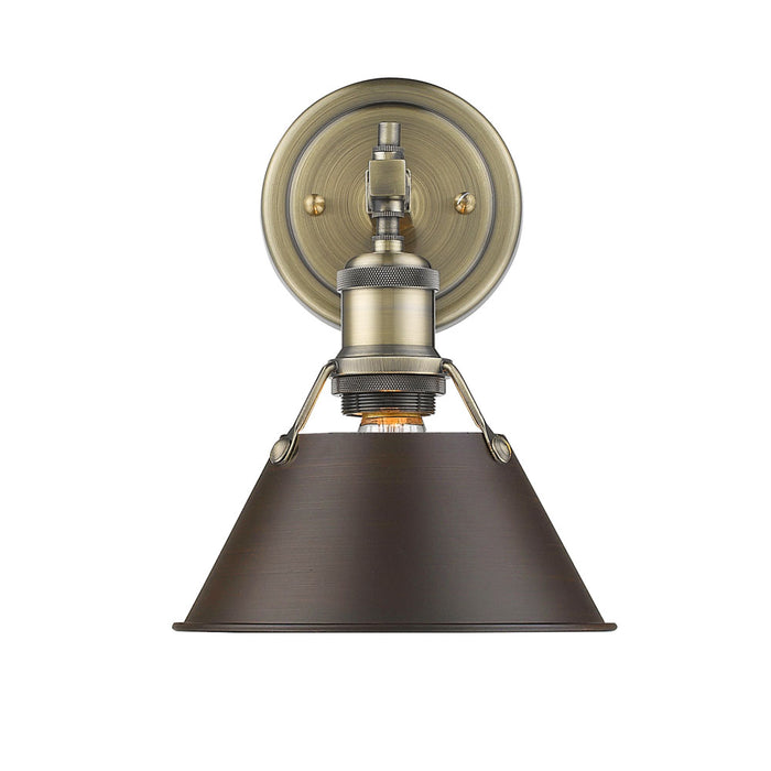 Golden 3306-BA1 AB-RBZ One Light Bath Vanity, Aged Brass