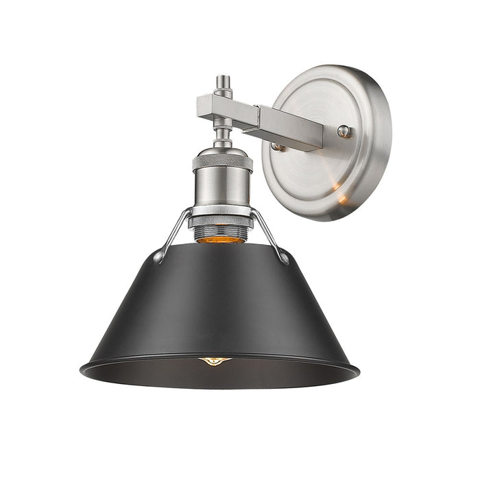 Golden 3306-BA1 PW-BLK One Light Bath Vanity, Pewter
