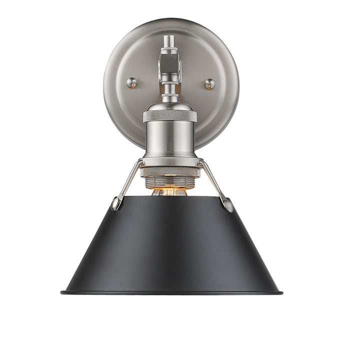 Golden 3306-BA1 PW-BLK One Light Bath Vanity, Pewter