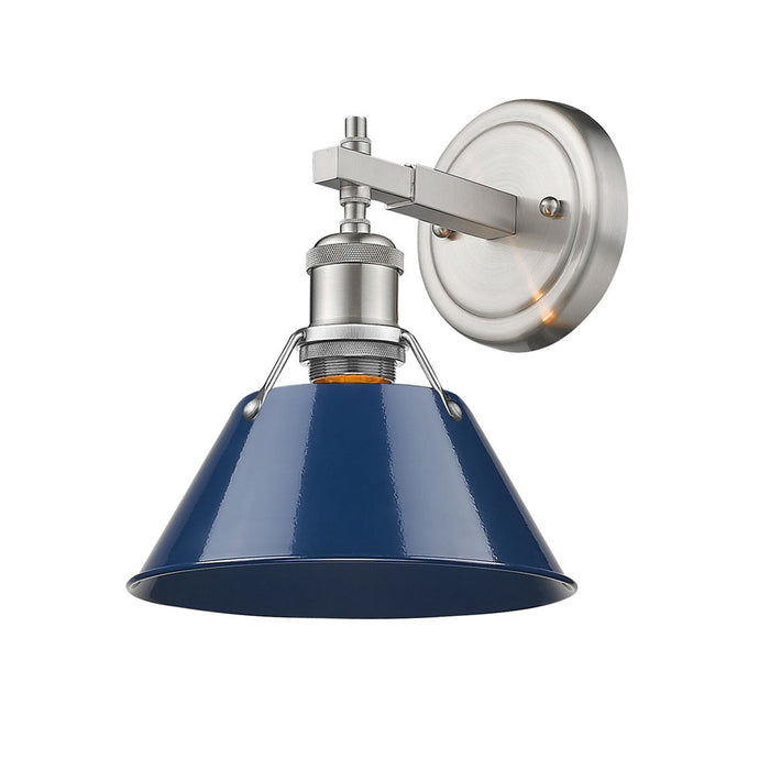 Golden 3306-BA1 PW-NVY One Light Bath Vanity, Pewter