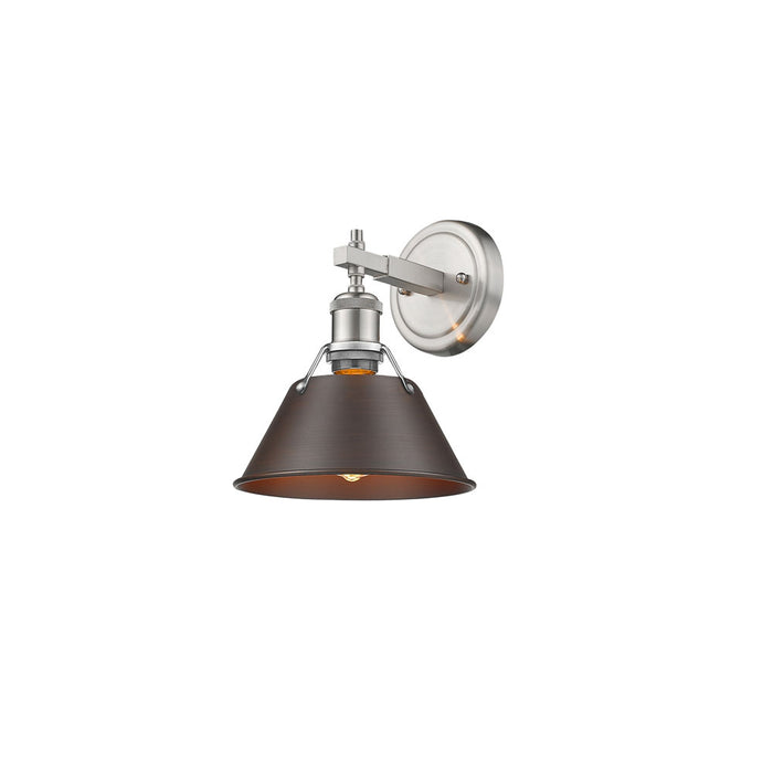 Golden 3306-BA1 PW-RBZ One Light Bath Vanity, Pewter