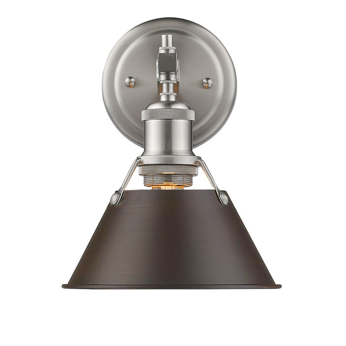 Golden 3306-BA1 PW-RBZ One Light Bath Vanity, Pewter