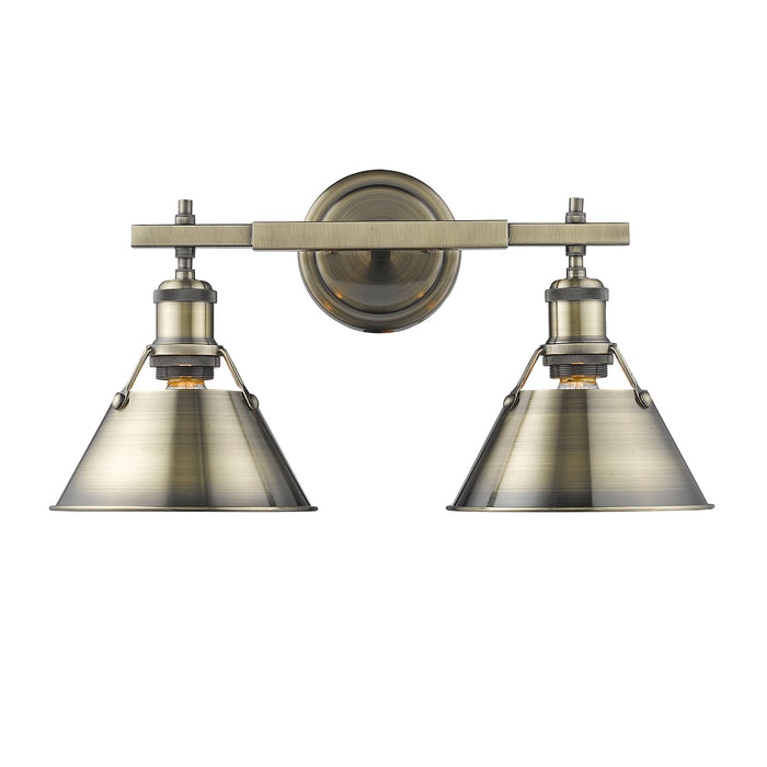 Golden 3306-BA2 AB-AB Two Light Bath Vanity, Aged Brass