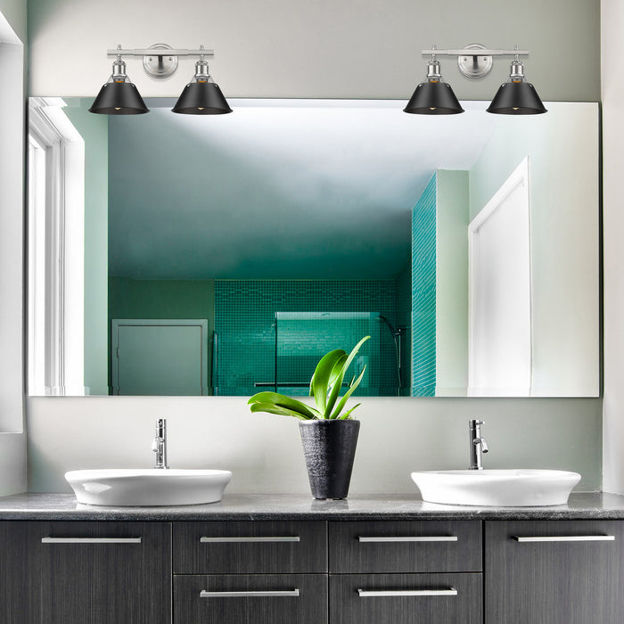 Golden 3306-BA2 PW-BLK Two Light Bath Vanity, Pewter