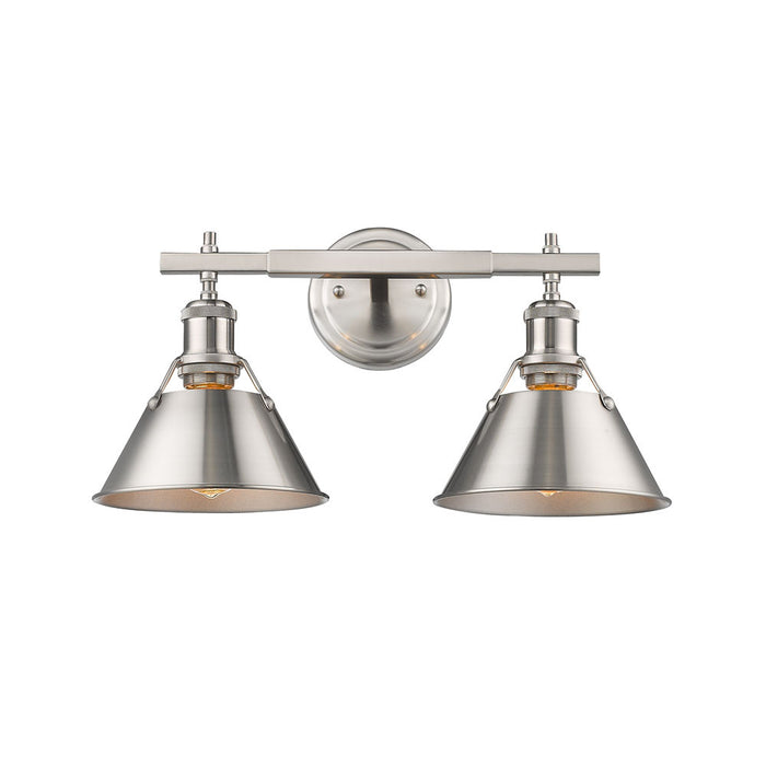 Golden 3306-BA2 PW-PW Two Light Bath Vanity, Pewter