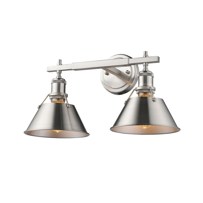 Golden 3306-BA2 PW-PW Two Light Bath Vanity, Pewter