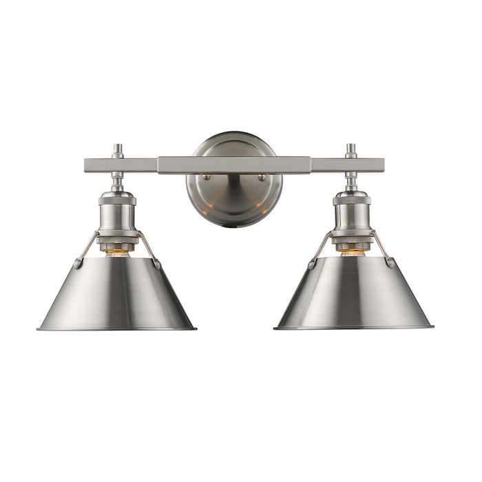 Golden 3306-BA2 PW-PW Two Light Bath Vanity, Pewter