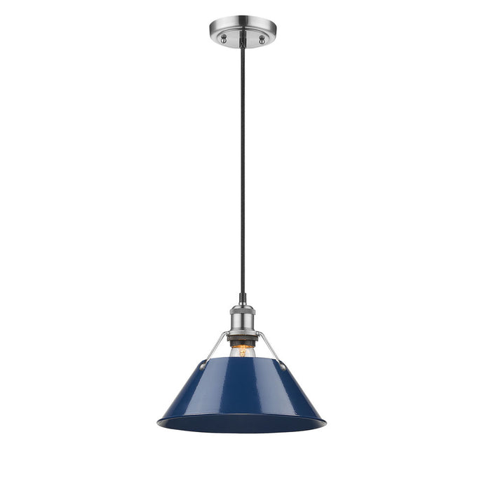 Golden 3306-L PW-NVY One Light Pendant, Pewter