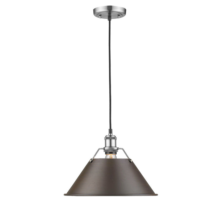 Golden 3306-L PW-RBZ One Light Pendant, Pewter