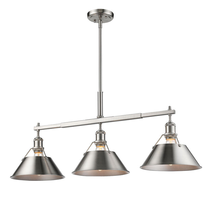 Golden 3306-LP PW-PW Three Light Linear Pendant, Pewter
