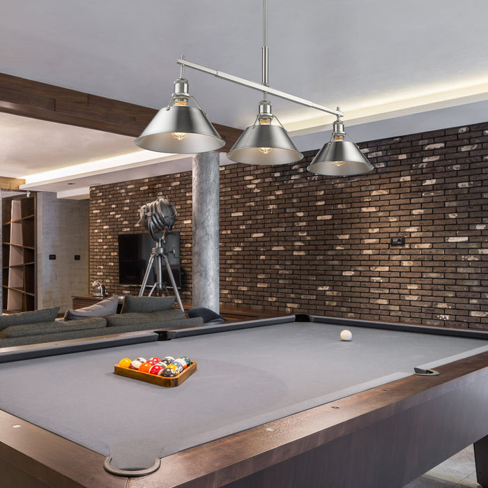 Golden 3306-LP PW-PW Three Light Linear Pendant, Pewter