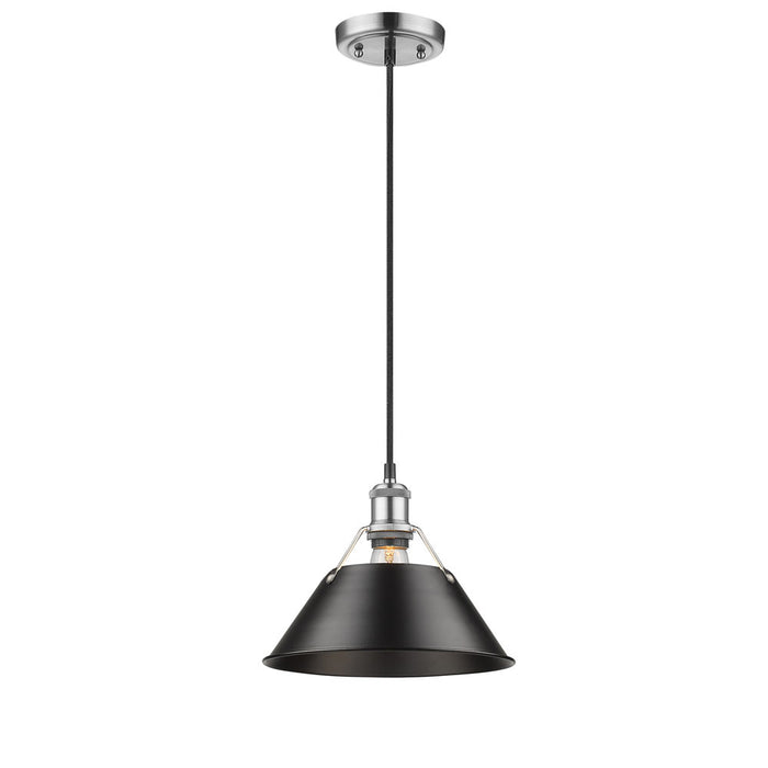 Golden 3306-M PW-BLK One Light Pendant, Pewter