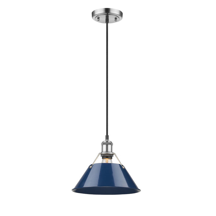 Golden 3306-M PW-NVY One Light Pendant, Pewter