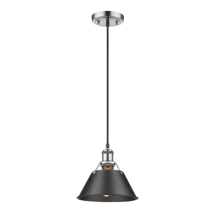 Golden 3306-S PW-BLK One Light Mini Pendant, Pewter