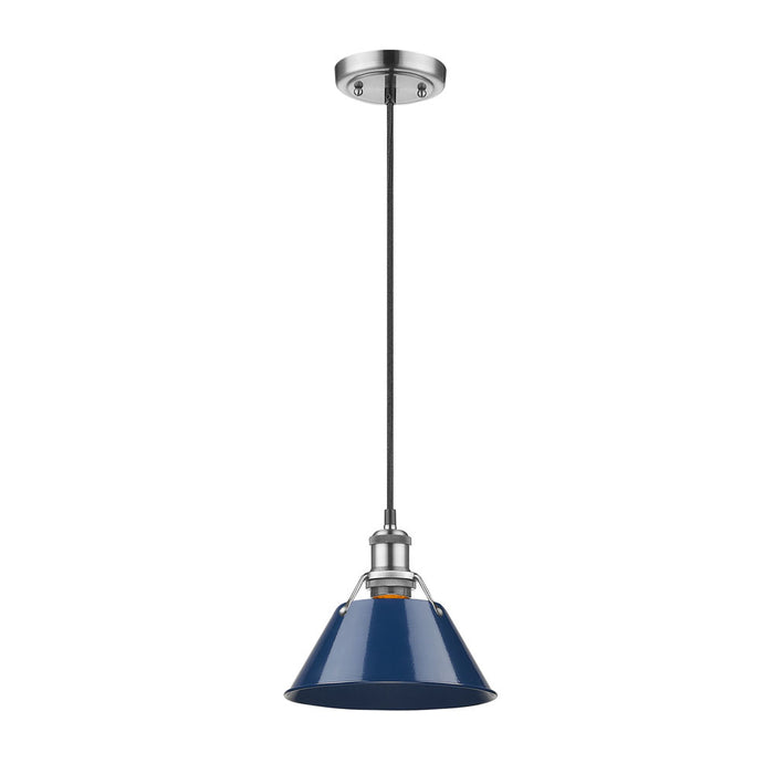 Golden 3306-S PW-NVY One Light Mini Pendant, Pewter