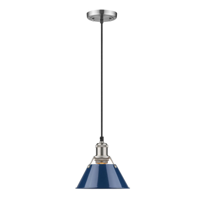 Golden 3306-S PW-NVY One Light Mini Pendant, Pewter